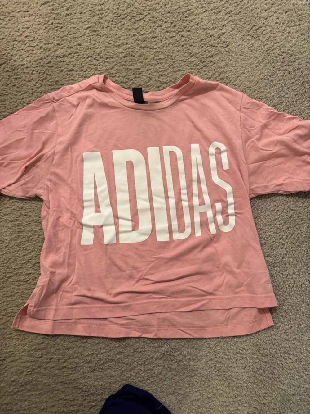 adidas Pink Tee with Large White Logo
